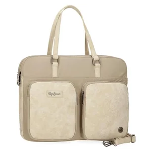 Pepe Jeans Jana Torba Na Laptopa 15,6 cala Beżowy 40x30x5 cm Poliester ze Detalami ze Sztucznej Skóry by Joumma Bags, beż, Talla única, torba na laptopa - Torby na laptopy - miniaturka - grafika 1