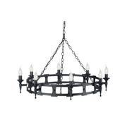 Lampy sufitowe - Elstead Lighting Saxon 8Lt Chandelier Black SAX8 BLK Elstead lampa wisząca świecznikowa stylowa SAX8 BLK) - miniaturka - grafika 1