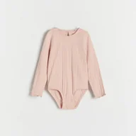 Body dla niemowląt - Reserved - Bawełniane body w prążek - Różowy - miniaturka - grafika 1