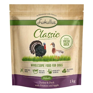 Lukullus Classic, indyk i kaczka (bez zbóż) - 1 kg - Sucha karma dla psów - miniaturka - grafika 1