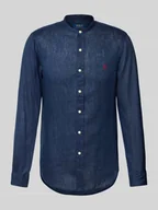 Koszule męskie - Koszula lniana o kroju slim fit ze stójką - miniaturka - grafika 1
