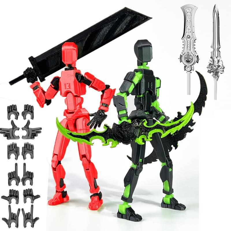 Figurka Ruchomy Robot Ruchoma Legenda Manekin 3D 2szt czerwony zielony