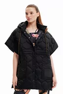 Kurtki damskie - Desigual Poncho_psico Denali 2000 czarny, jeden rozmiar dla kobiet, czarny, rozmiar uniwersalny - miniaturka - grafika 1