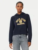 Bluzy damskie - Guess Jeans Bluza W5RQ29 K68I4 Granatowy Regular Fit - miniaturka - grafika 1