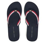 Klapki i japonki damskie - Japonki Tommy Hilfiger Th Corporate Wedge Beach Sandal FW0FW08520 Granatowy - miniaturka - grafika 1