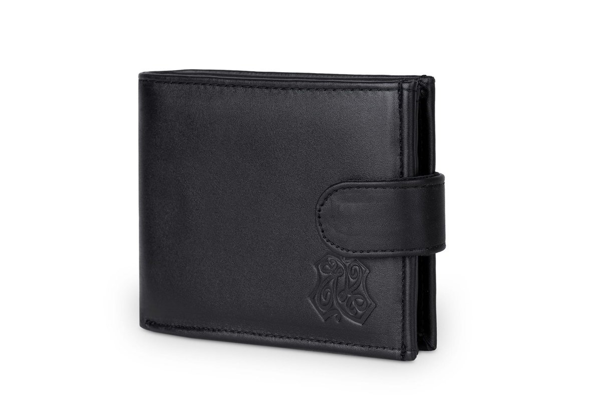 Portfel Męski Skórzany Kaletnik Syndon Czarny Mat