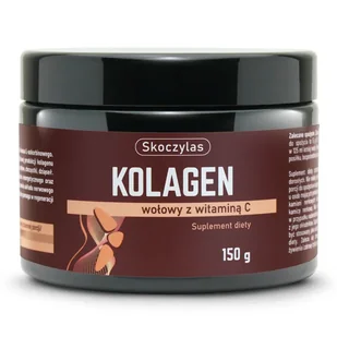 Skoczylas Kolagen wołowy z witaminą C, proszek, 150 g - Włosy, skóra, paznokcie - miniaturka - grafika 1