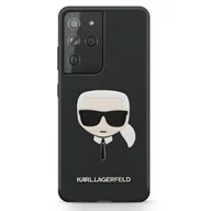 Etui i futerały do telefonów - Karl Lagerfeld Saffiano Ikonik Karl`s Head - Etui Samsung Galaxy S21 Ultra (czarny) - miniaturka - grafika 1