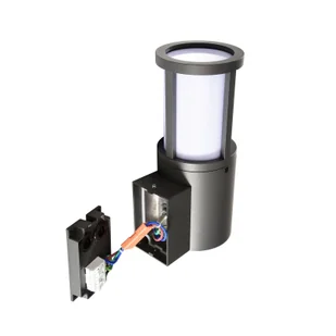 Deko-Light Facado II kinkiet zewnętrzny, szary/opal, Ø 11 cm, IP65, metal - Lampy ogrodowe - miniaturka - grafika 1