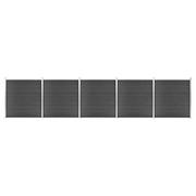 Ogrodzenia - vidaxl Zestaw ogrodzeniowy z WPC, 872x186 cm, czarny! 3070432 - miniaturka - grafika 1