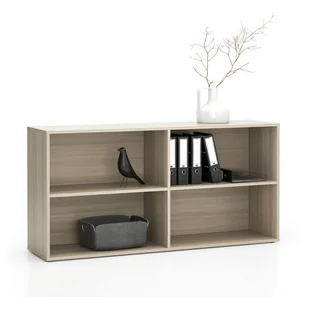 B2B Partner Regał biurowy LAYERS, długi, 2 półki, 1582 x 400 x 777, dąb naturalny 611508 - Regały biurowe - miniaturka - grafika 1