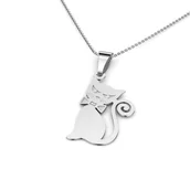 Zawieszki - Zawieszka srebrna kotek - miniaturka - grafika 1