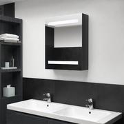 Szafki łazienkowe - vidaXL vidaXL Szafka łazienkowa z lustrem i LED lśniąca czerń 50x14x60 cm 326481 - miniaturka - grafika 1