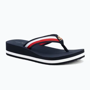 Japonki damskie Tommy Hilfiger Corp Mid Wedge Beach Sandal space blue - Klapki i japonki damskie Japonki damskie Tommy Hilfiger Corp Mid Wedge Beach Sandal space blue - Klapki i japonki damskie - miniaturka - grafika 1