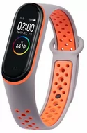 Akcesoria do smartwatchy - Hurtel Zamienna silikonowa opaska pasek do Xiaomi Mi Band 4 / Mi Band 3 Dots szaro-pomarańczowy - miniaturka - grafika 1