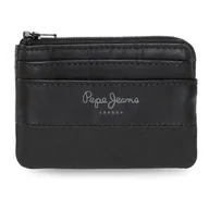 Portfele - Pepe Jeans Podwójny portfel Czarny 11x7x1,5 cm Skóra by Joumma Bags, Czarny (Black), Talla única, portmonetka - miniaturka - grafika 1