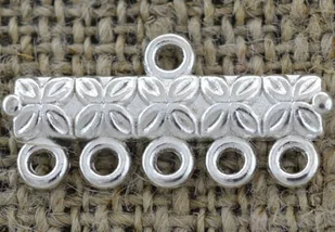 [57188] Łącznik końcówka kolor srebra 25mm 2szt - Półfabrykaty do biżuterii - miniaturka - grafika 1