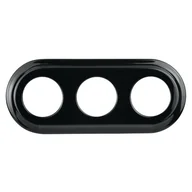 Klawisze i ramki - Ramka potrójna ceramiczna, czarna, VINTAGE - miniaturka - grafika 1