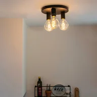 Lampy sufitowe - QAZQA Lampa sufitowa Facil, 3-punktowa, czarna - miniaturka - grafika 1