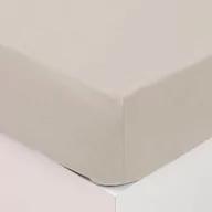 Prześcieradła - Atmosphera Prześcieradło z gumką 160x200 cm bawełniane beżowe 172491A - miniaturka - grafika 1