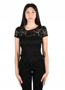 GUESS BIAŁA BLUZKA Z AŻUROWEJ KORONKI Z KRÓTKIM RĘKAWEM 46 GXB - Bluzki damskie - miniaturka - grafika 1