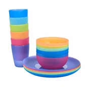 Zestawy naczyń dla dzieci - Zestaw obiadowy NIETŁUKĄCY zastawa 4 szt kubki talerze miseczki ATEST - miniaturka - grafika 1