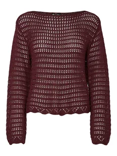 Pieces Sweter "Fallon" w kolorze brązowym - Swetry damskie - miniaturka - grafika 1