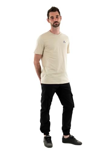 Le Coq Sportif - ESS Tee SS N°1 - Koszulka z krótkim rękawem 100% Bawełna 140g Klasyczny krój - Duże logo sitodrukowe Nadmuchiwany Tusz - Rozmiar XL - Beżowy