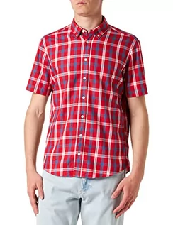 Koszule męskie - Seidensticker Męska koszula z krótkim rękawem, regularny krój, czerwona, XXL, czerwony, XXL - grafika 1