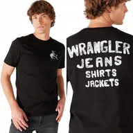 Koszulki męskie - Wrangler BRANDED TEE Black CZARNY T-SHIRT BAWEŁNIANA KOSZULKA REGULAR XL - miniaturka - grafika 1