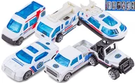 Samochody i pojazdy dla dzieci - AUTKA zestaw resoraków 6w1 RESORAKI POGOTOWIE karetka ambulans małe auta zabawki dla chłopca - miniaturka - grafika 1