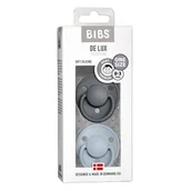 Smoczki uspokajające - BIBS de Lux One Size 2 - Pack Iron & Baby Blue Smoczek Uspokajający Silikonowy - miniaturka - grafika 1