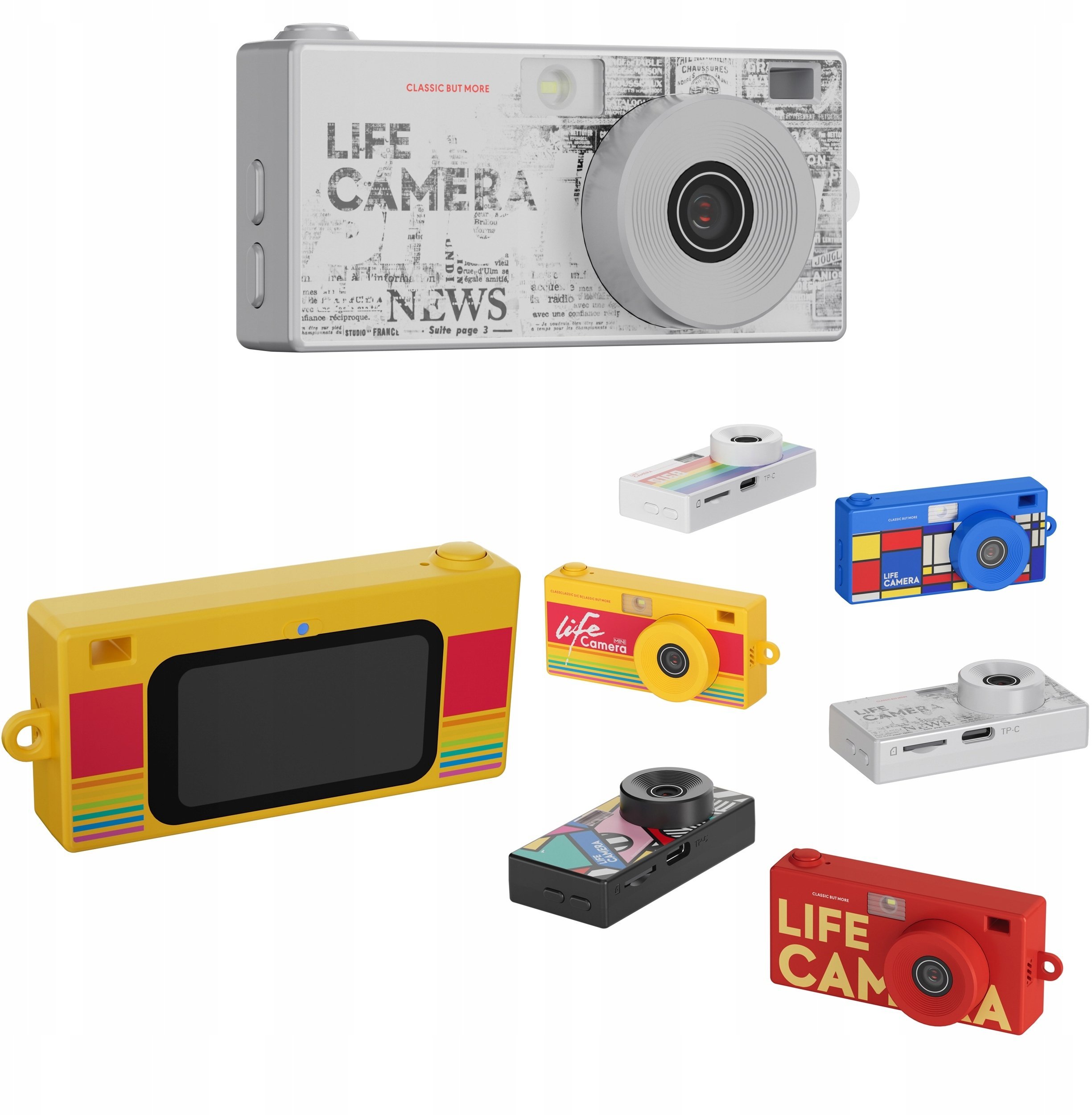 Xrec X9 Mini Aparat Kamera Retro Video 2k Wisiorek Breloczek + Karta 32gb / Xrec X9 / Szary