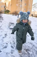 Dresy i komplety dla dziewczynek - Reima kombinezon zimowy dziecięcy Gotland kolor zielony - miniaturka - grafika 1
