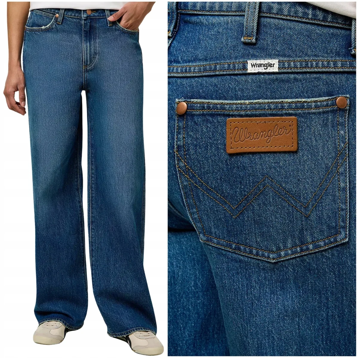 Wrangler Loose Straight luźne wysokie damskie spodnie jeansowe W27 L32