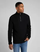 Swetry męskie - Lee Half Zip Knit Meski Sweter Rozpinany Black L83Yde01-2Xl - miniaturka - grafika 1