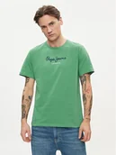 Koszulki męskie - Pepe Jeans T-Shirt Eggo N PM508208 Zielony Regular Fit - miniaturka - grafika 1