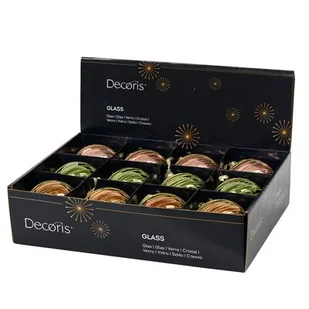 Bombka szklana w prążki mix 3 kolorów - Bombki - miniaturka - grafika 1