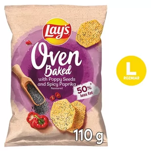 Lay's Oven Baked Pieczone formowane chipsy ziemniaczane z makiem o smaku ostrej papryki 110 g - Chipsy - miniaturka - grafika 1