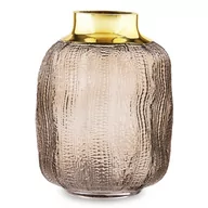 Wazony i flakony - Dekoracyjny, brązowo - złoty wazon ze szkła Kampal 19 cm - miniaturka - grafika 1