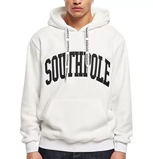 Bluzy męskie - Southpole Męska bluza z kapturem College Hoody Sweatshirt, biała, L, biały, L - grafika 1