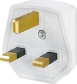 Gniazdka elektryczne - Bachmann Wtyczka z uziemieniem BACHMANN, Anglia UK 13A / 250V biała, bezpiecznik 13A - miniaturka - grafika 1