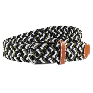 Pasek pleciony casualowy w kolorze zielono-biało-czarnym EM 14 - EM Men's Accessories - Paski - miniaturka - grafika 1