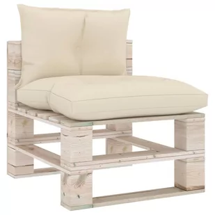 vidaXL Poduszki na sofę z palet, 2 szt., kremowe, tkanina vidaXL - Poduszki na krzesła - miniaturka - grafika 1