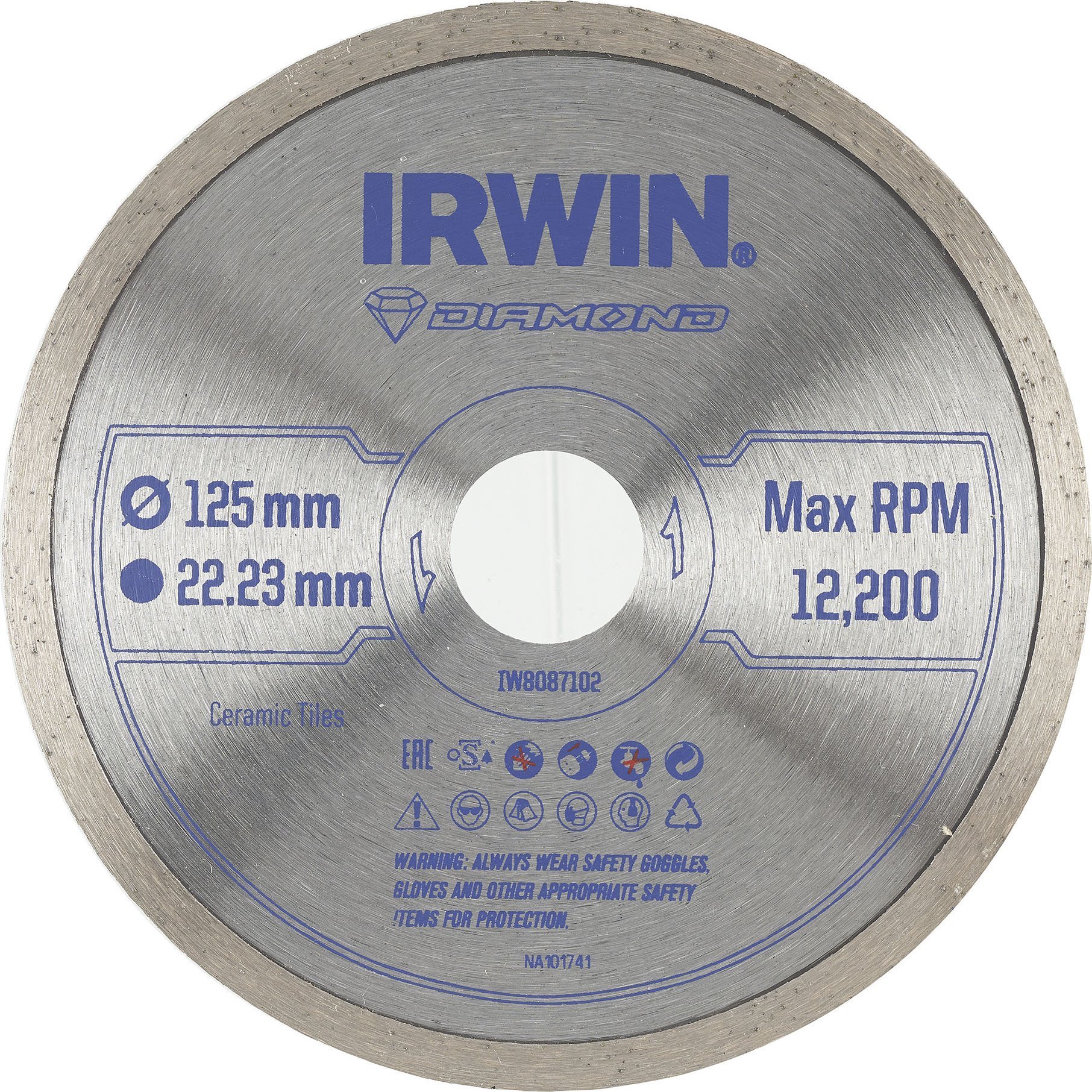 Irwin TARCZA DIAMENTOWA 125mm x 22,23mm / PEŁNA do płytek podłogowych i ściennych
