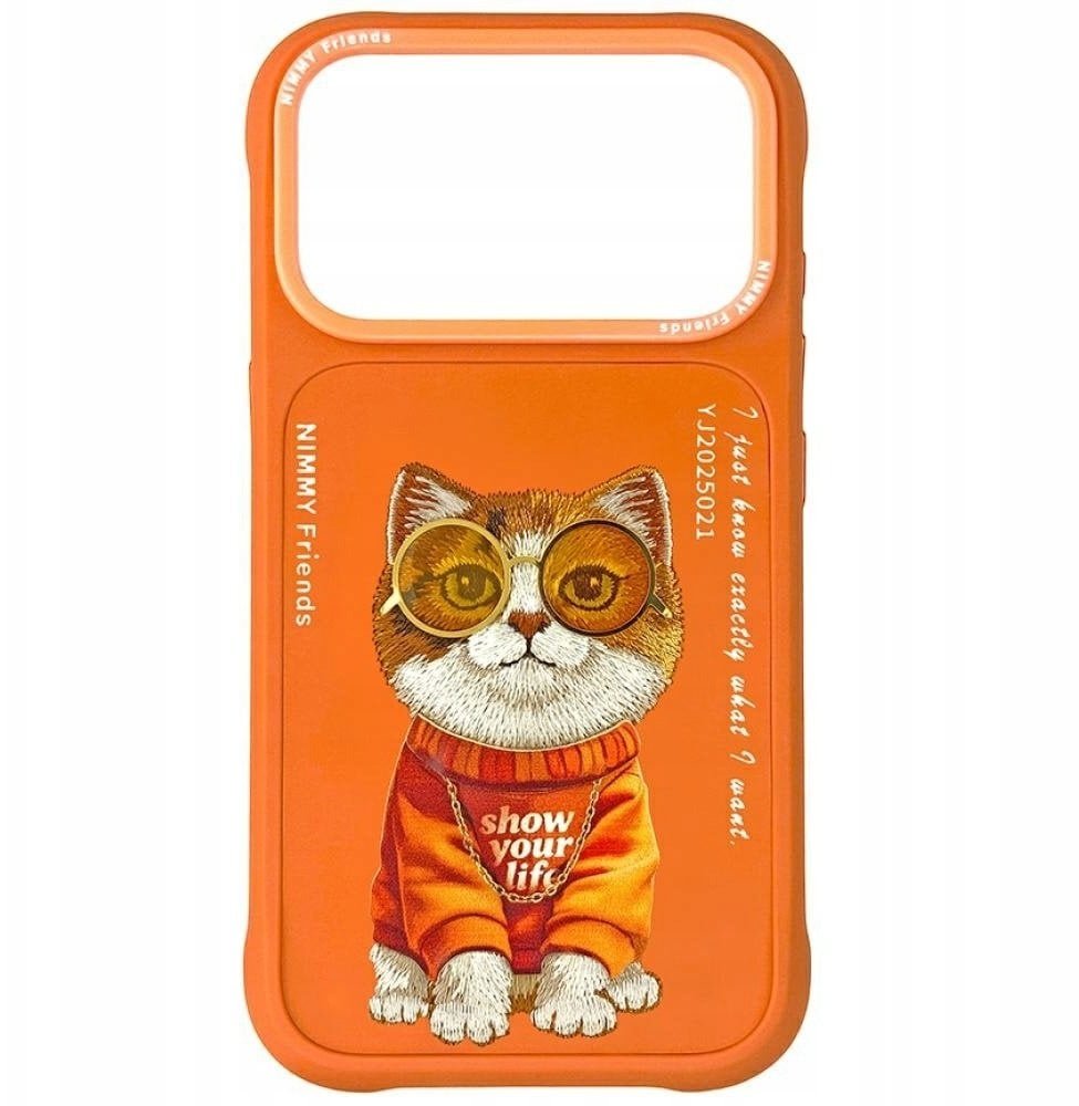 Nimmy Etui Cool Cat do iPhone 17 Pro pomarańczowy
