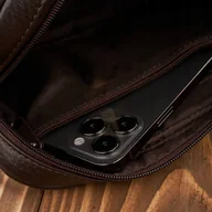 Nerki - Paolo Peruzzi Skórzana saszetka męska do ręki brązowa pojemna T-130-BR - miniaturka - grafika 1