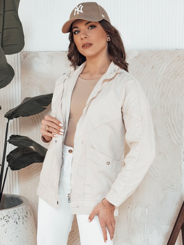 Kurtka damska jeansowa BERENICES jasnobeżowa Dstreet TY4309-L