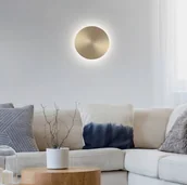 Lampy ścienne - Paul Neuhaus Kinkiet LED na baterię Puntua Ø 18 cm mosiądz matowy - miniaturka - grafika 1