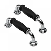 Zawiasy, okucia i inne akcesoria - Uchwyty meblowe - do szuflad, szafek - stop cynku - 2 sztuki - 128 mm - czarne - miniaturka - grafika 1